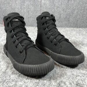 Levi's High Top Lace Up Shoes Womens Size 7 Black Canvas Sneakers 520571A481